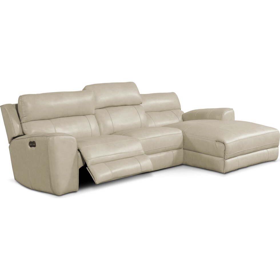 newport white sectional   