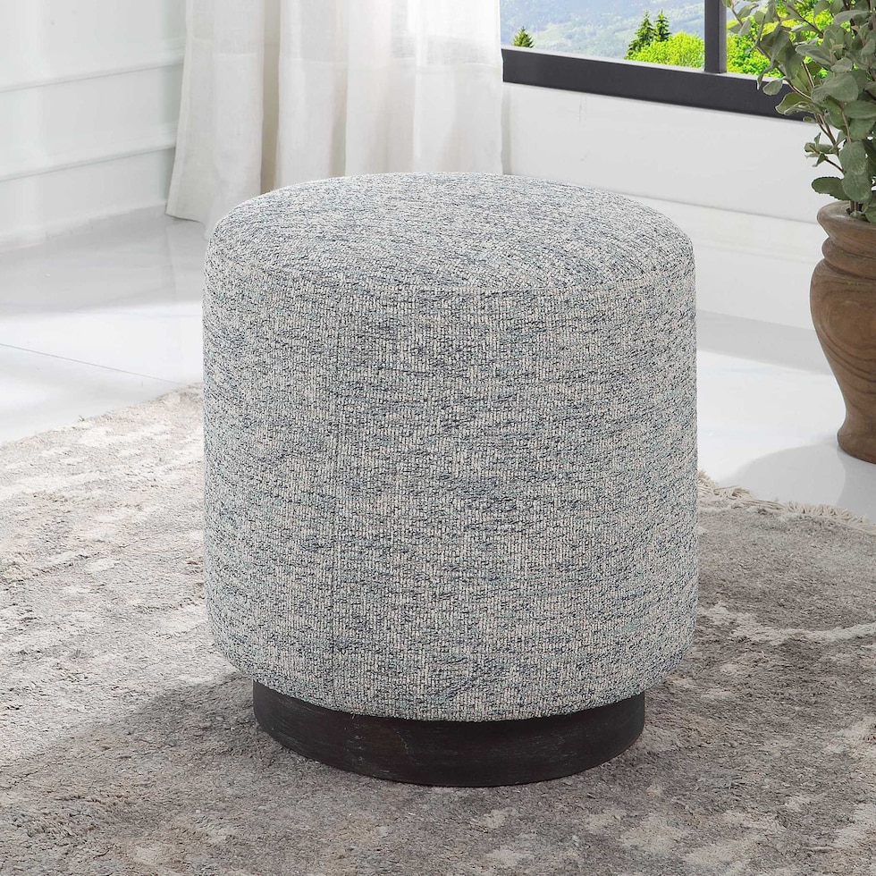 newsie blue accent ottoman   