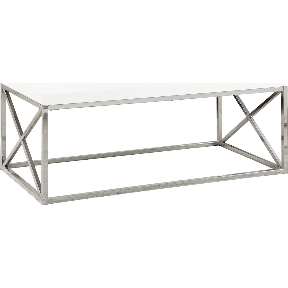 nicholas white chrome coffee table   