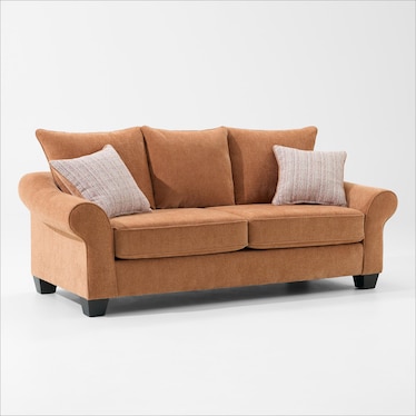 Nicki Sofa and Loveseat - Brick