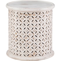 nikita white end table   
