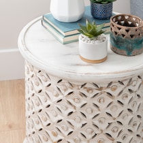 nikita white end table   