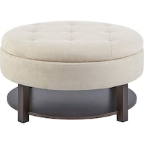 nikki white ottoman   