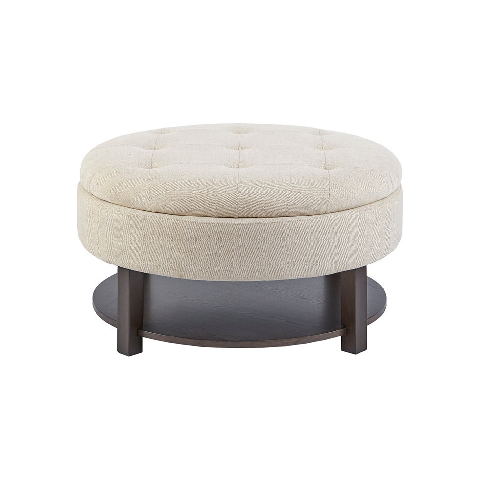 nikki white ottoman   