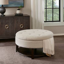 nikki white ottoman   