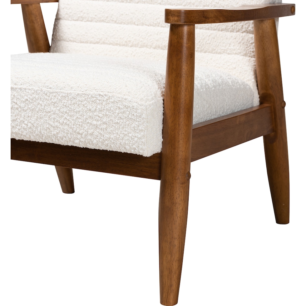 nikolai cream walnut brown accent chair   