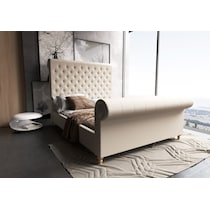 nina neutral queen bed   