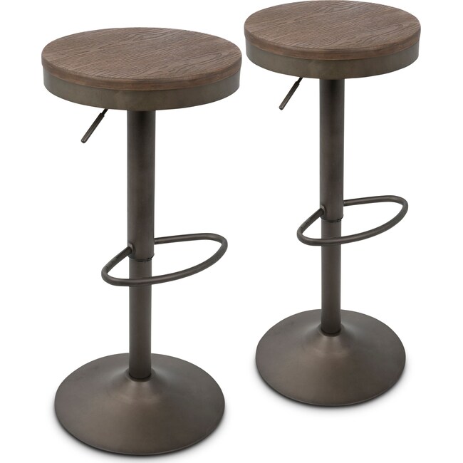 Dining Room Furniture - Noa Set of 2 Adjustable Swivel Bar Stools