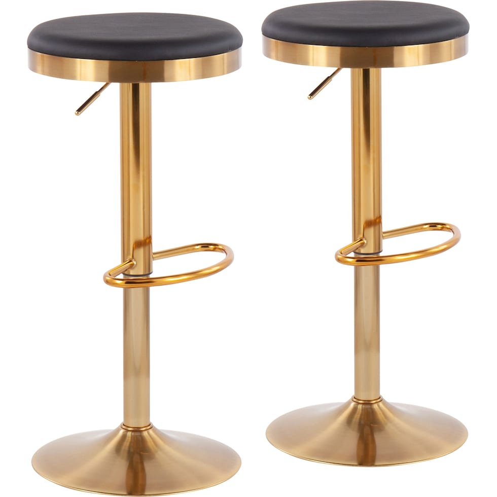 noa gold black bar stool   