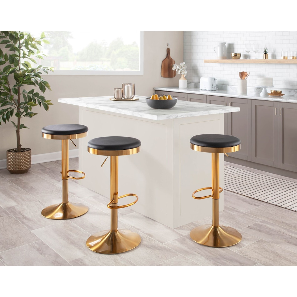 noa gold black bar stool   
