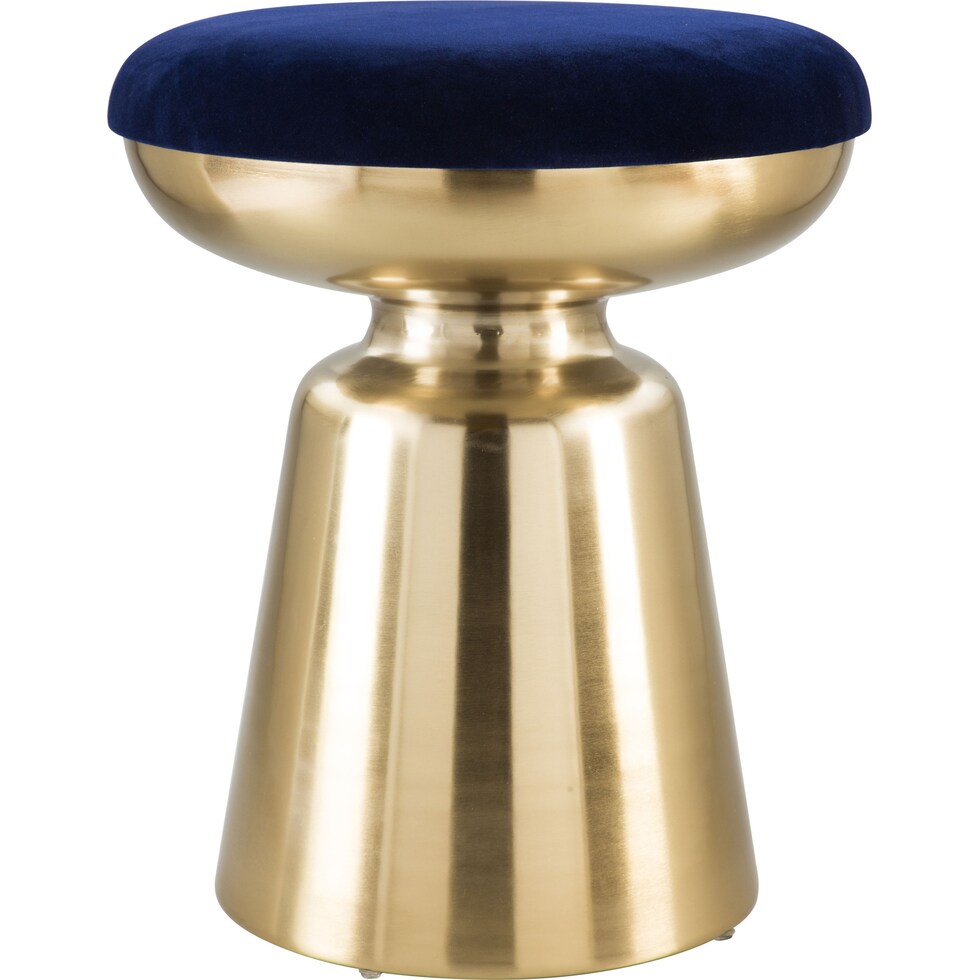noelle blue gold accent stool   
