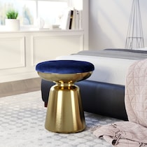 noelle blue gold accent stool   