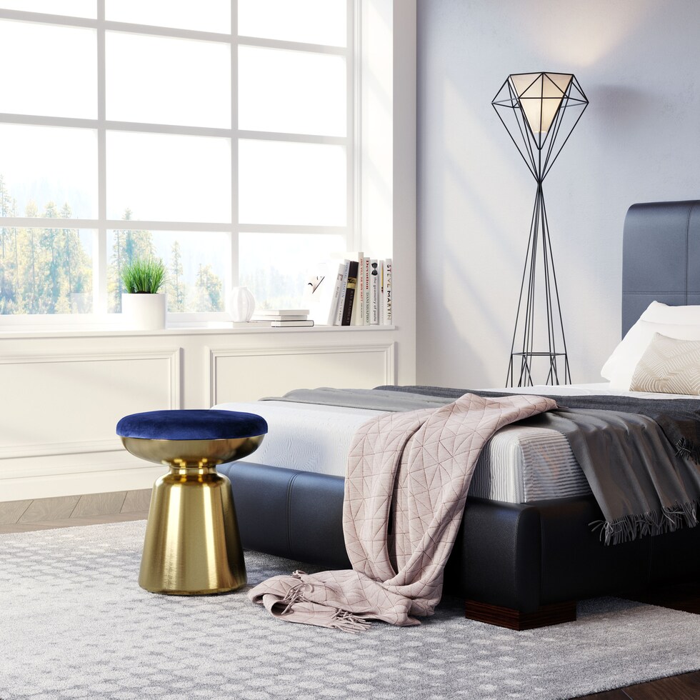 noelle blue gold accent stool   