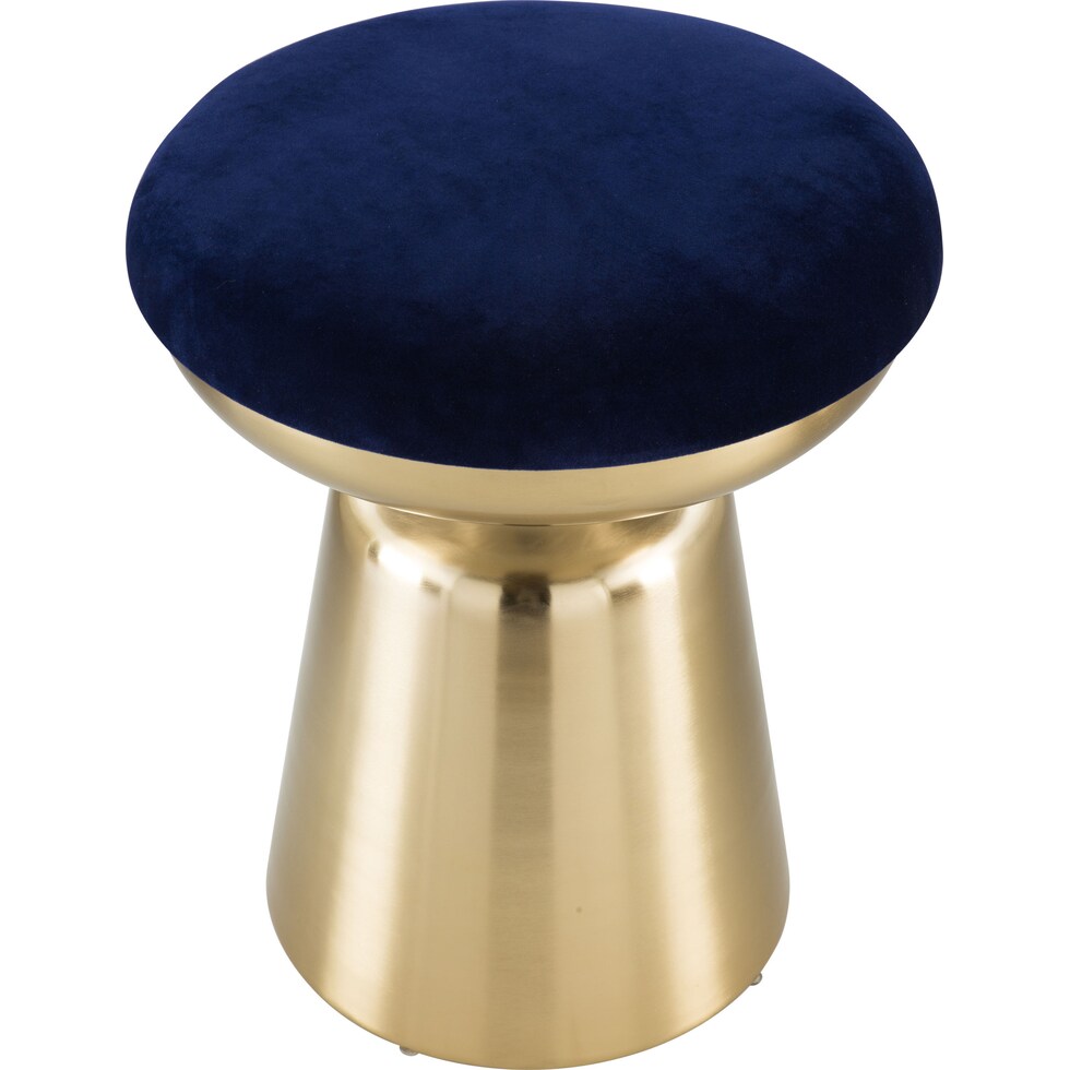 noelle blue gold accent stool   