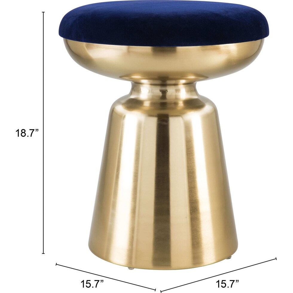 noelle blue gold accent stool   