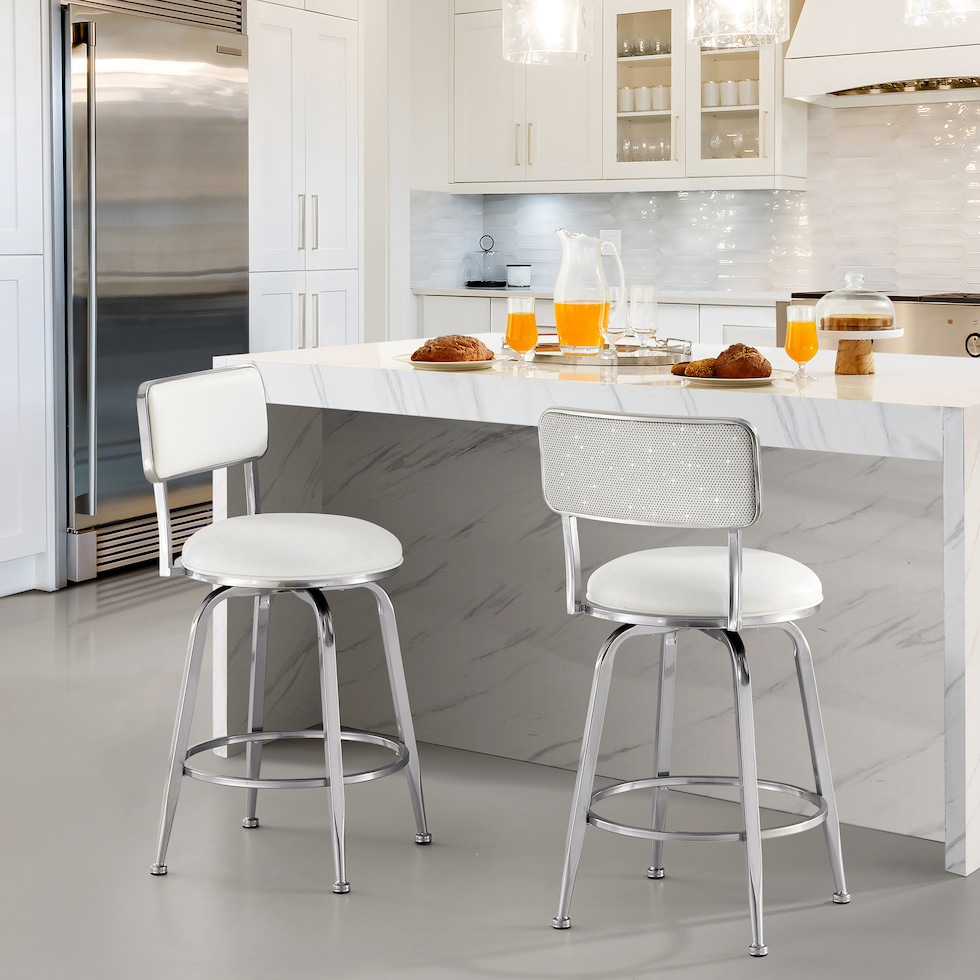 noelle white counter height stool   