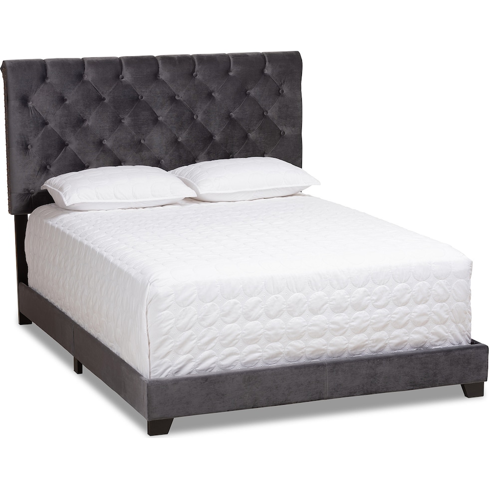 noen gray king bed   