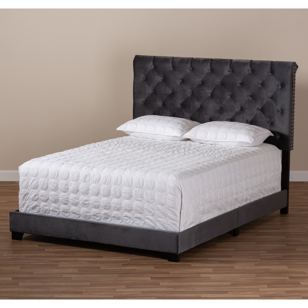 noen gray king bed   