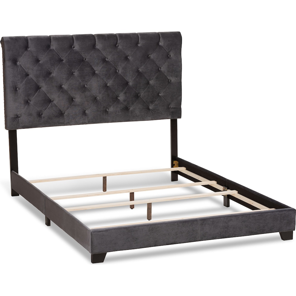 noen gray king bed   