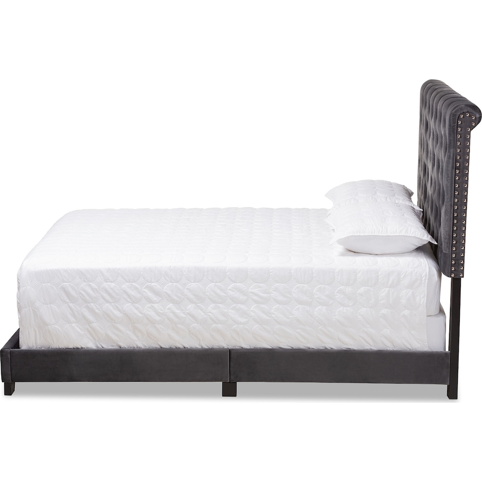 noen gray king bed   