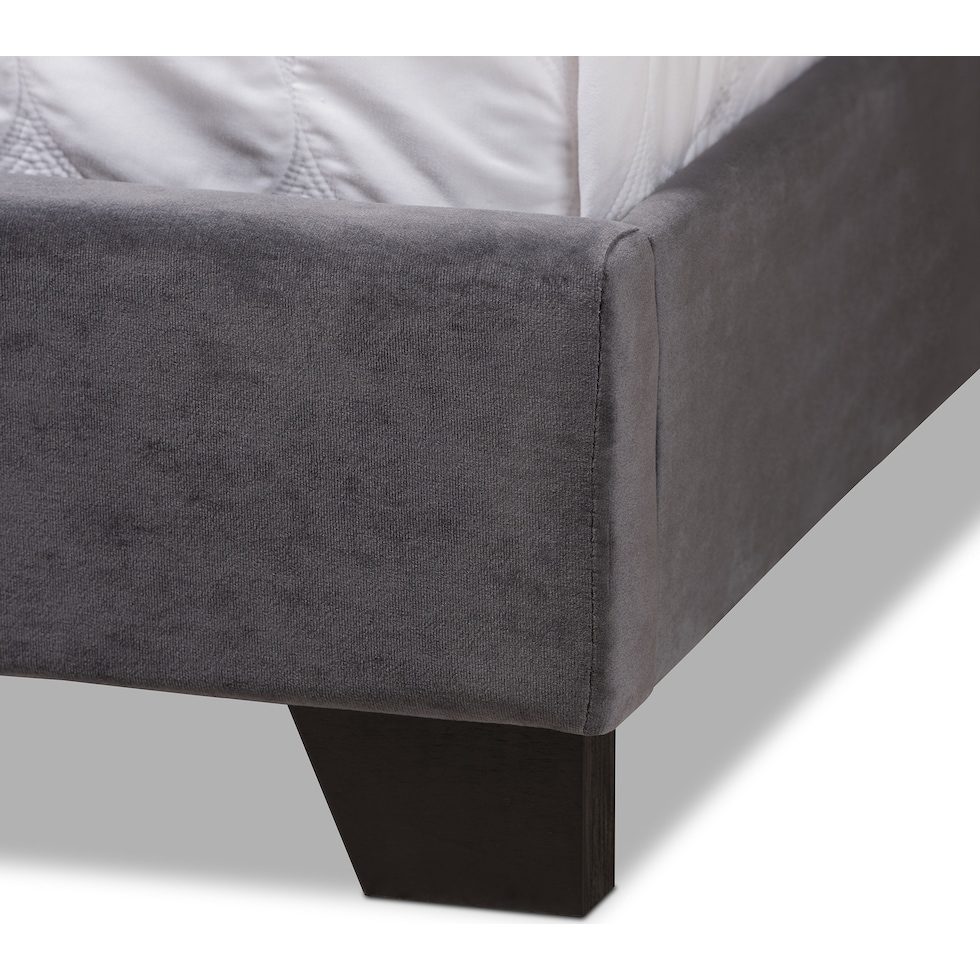 noen gray king bed   