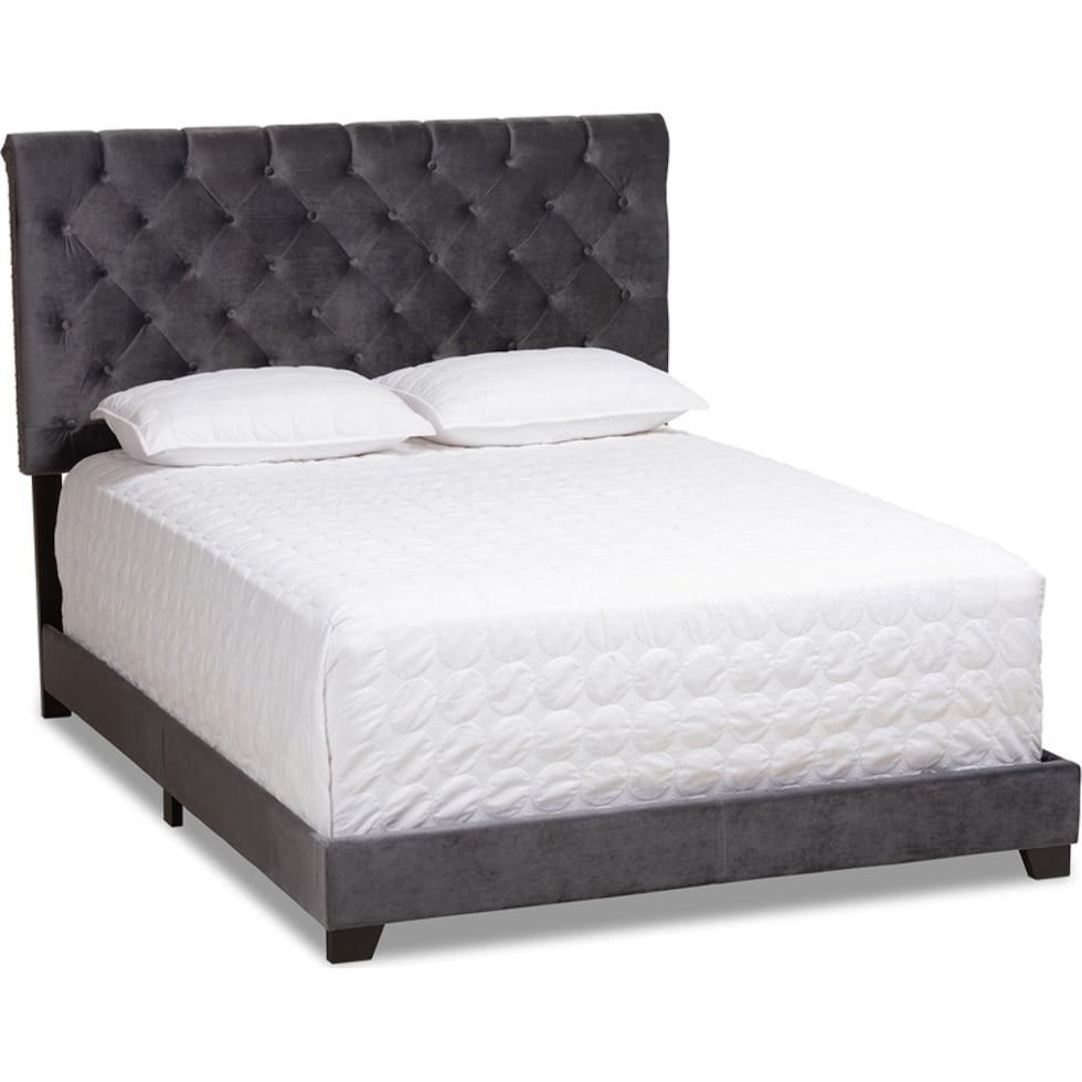 noen gray queen bed   