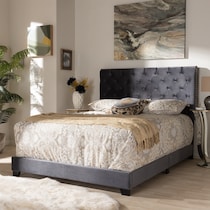 noen gray queen bed   