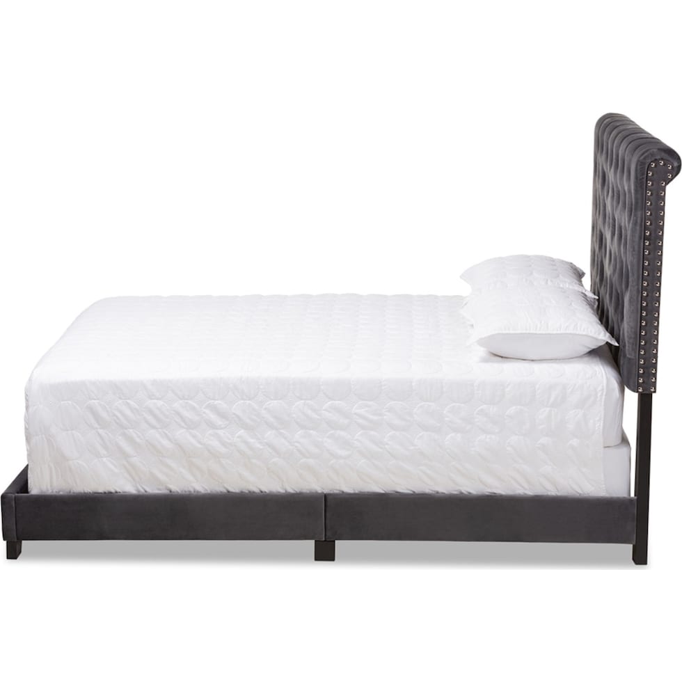 noen gray queen bed   