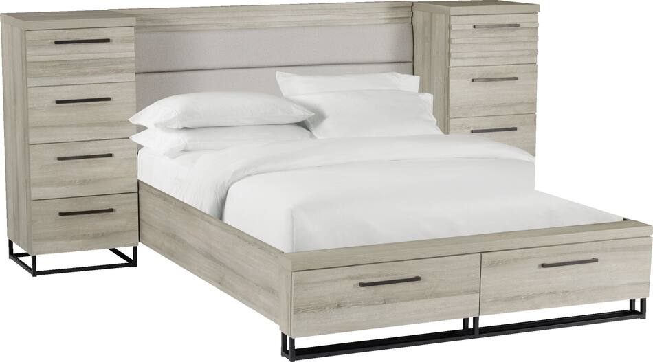 Nolan 5Piece Queen Storage Bedroom Set with Storage Piers American
