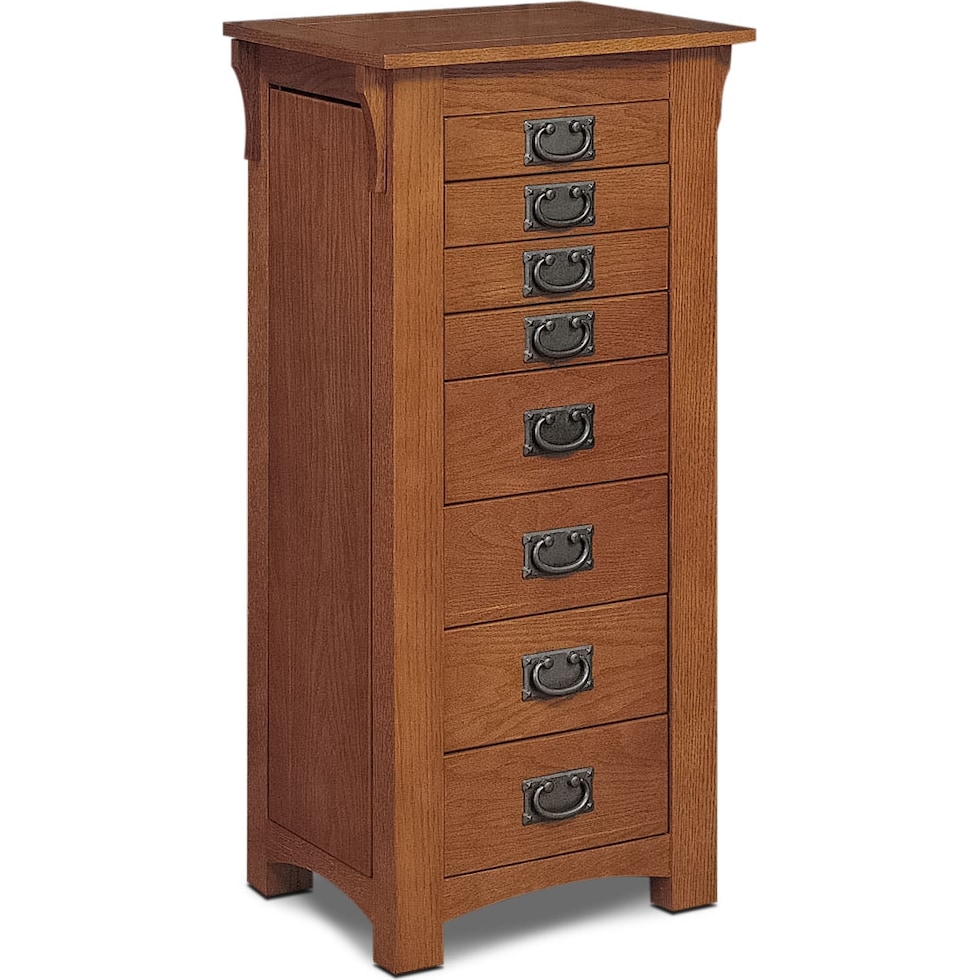 nora light brown jewelry armoire   