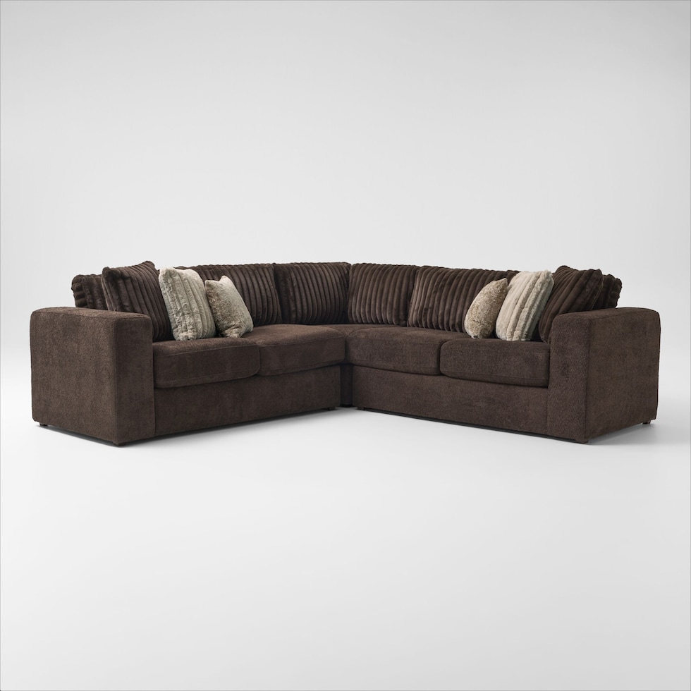 nori dark brown sectional   