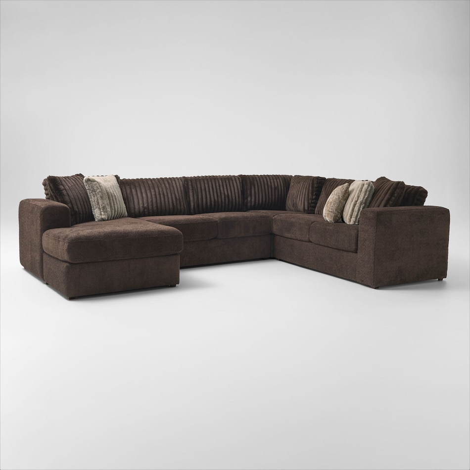 nori dark brown sectional   