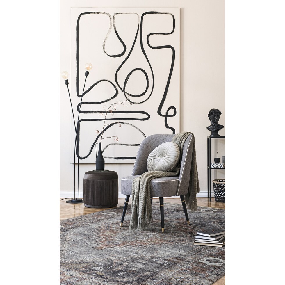 norland gray area rug  x    