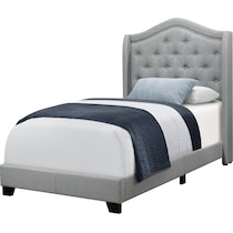 norma gray twin upholstered bed   