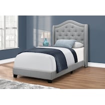 norma gray twin upholstered bed   