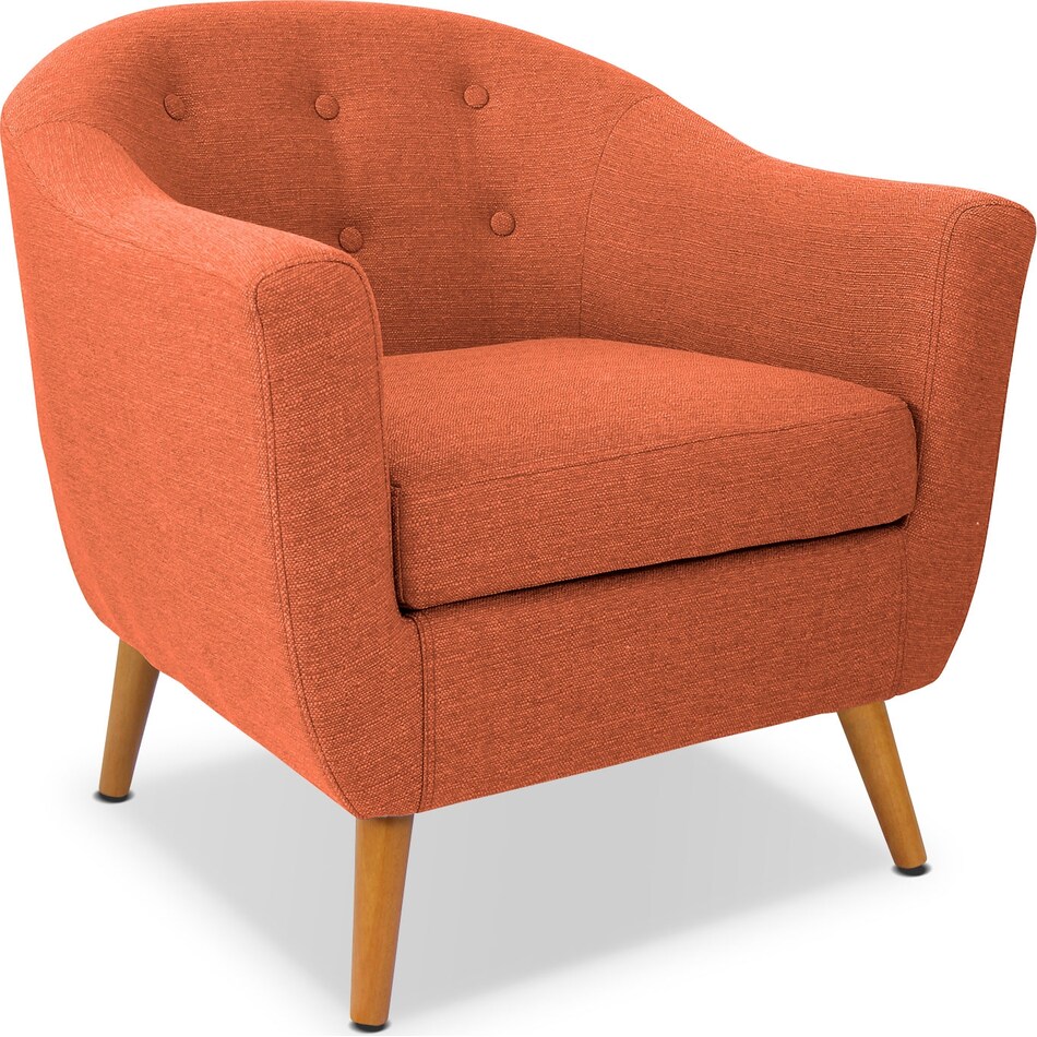 norman orange accent chair   