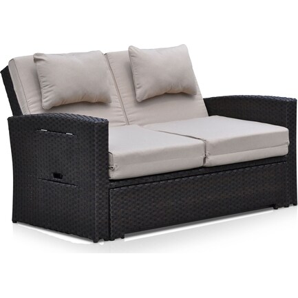 Northport Outdoor Convertible Loveseat - Brown