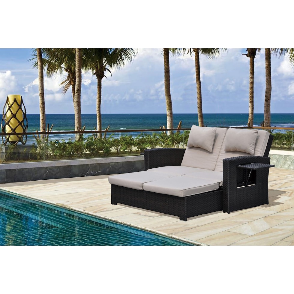northport dark brown outdoor loveseat   