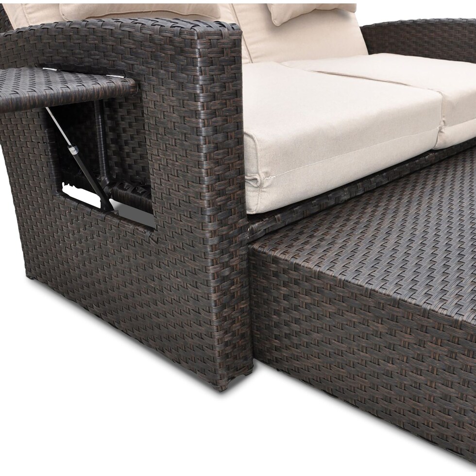 northport dark brown outdoor loveseat   