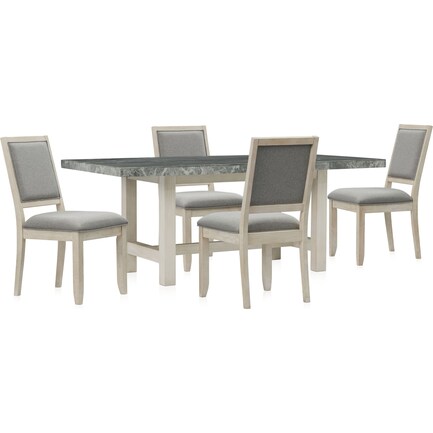 Nova Coast Dining Table and 4 Upholstered Chairs