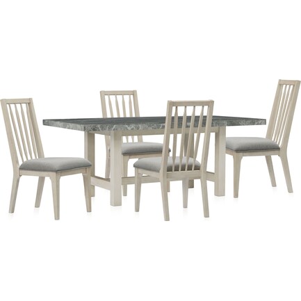 Nova Coast Dining Table and 4 Spindle-Back Chairs