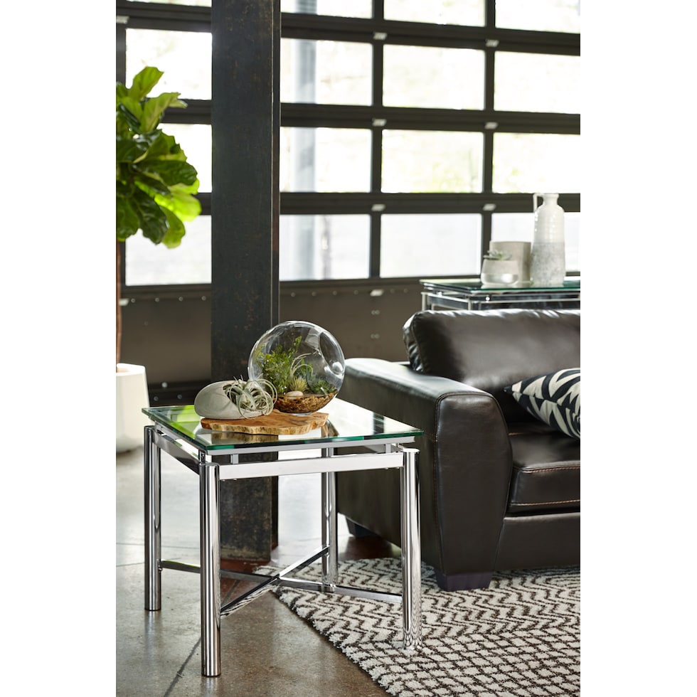 nova silver end table   