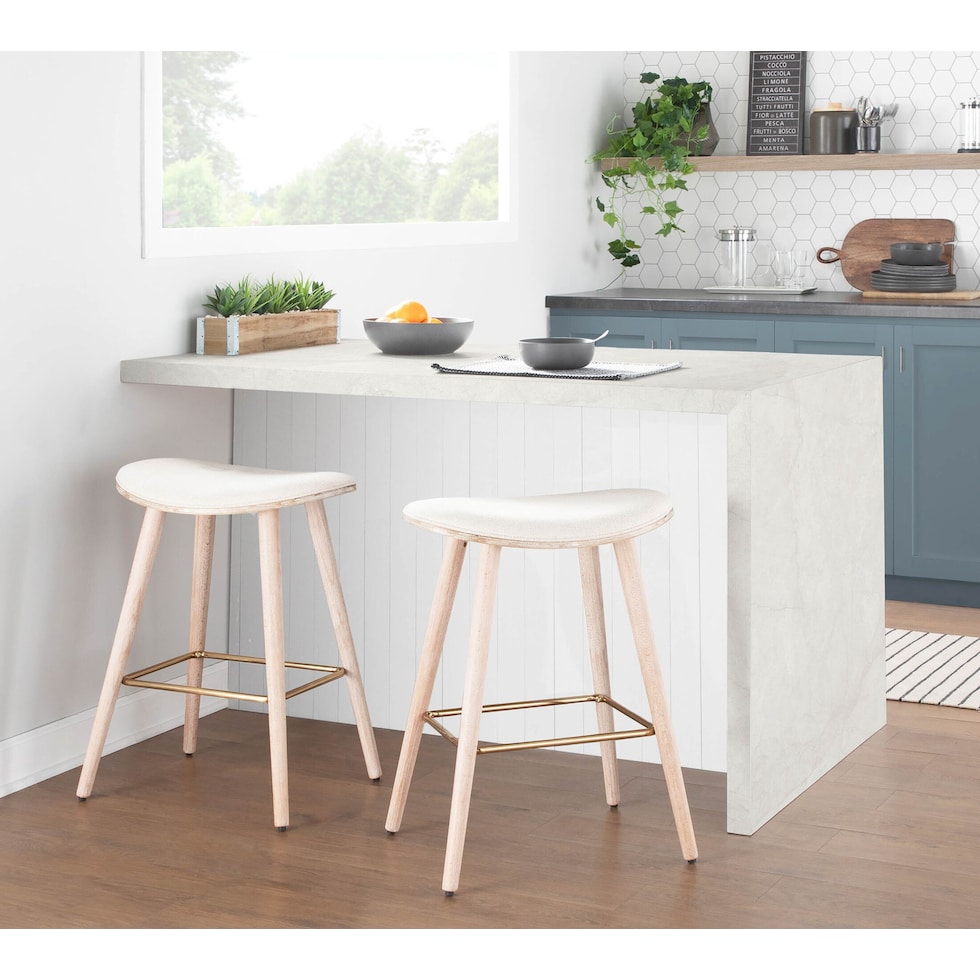 novak white counter height stool   