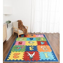 numbers and letters multicolor area rug  x    