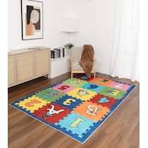 numbers and letters multicolor area rug  x    