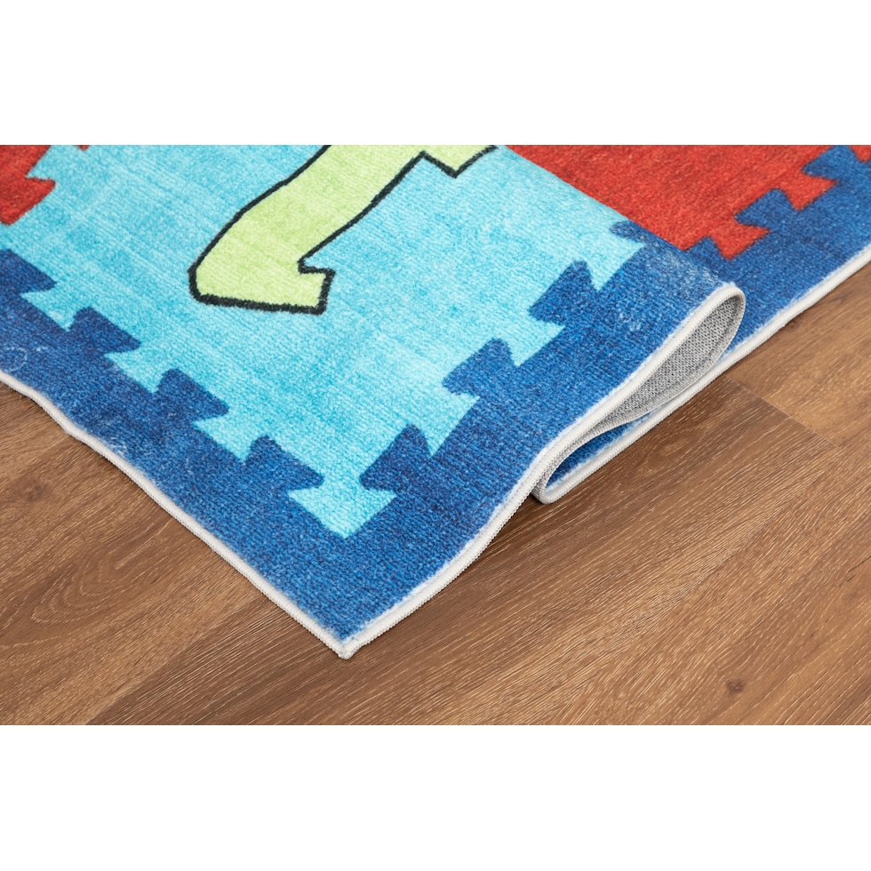 numbers and letters multicolor area rug  x    
