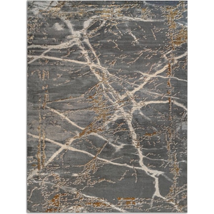 Nyla 6.6' x 9.6' Area Rug -  Gray/Gold