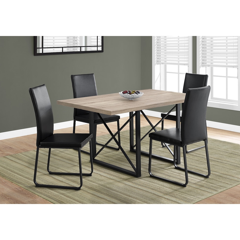 nylah brown black dining table   