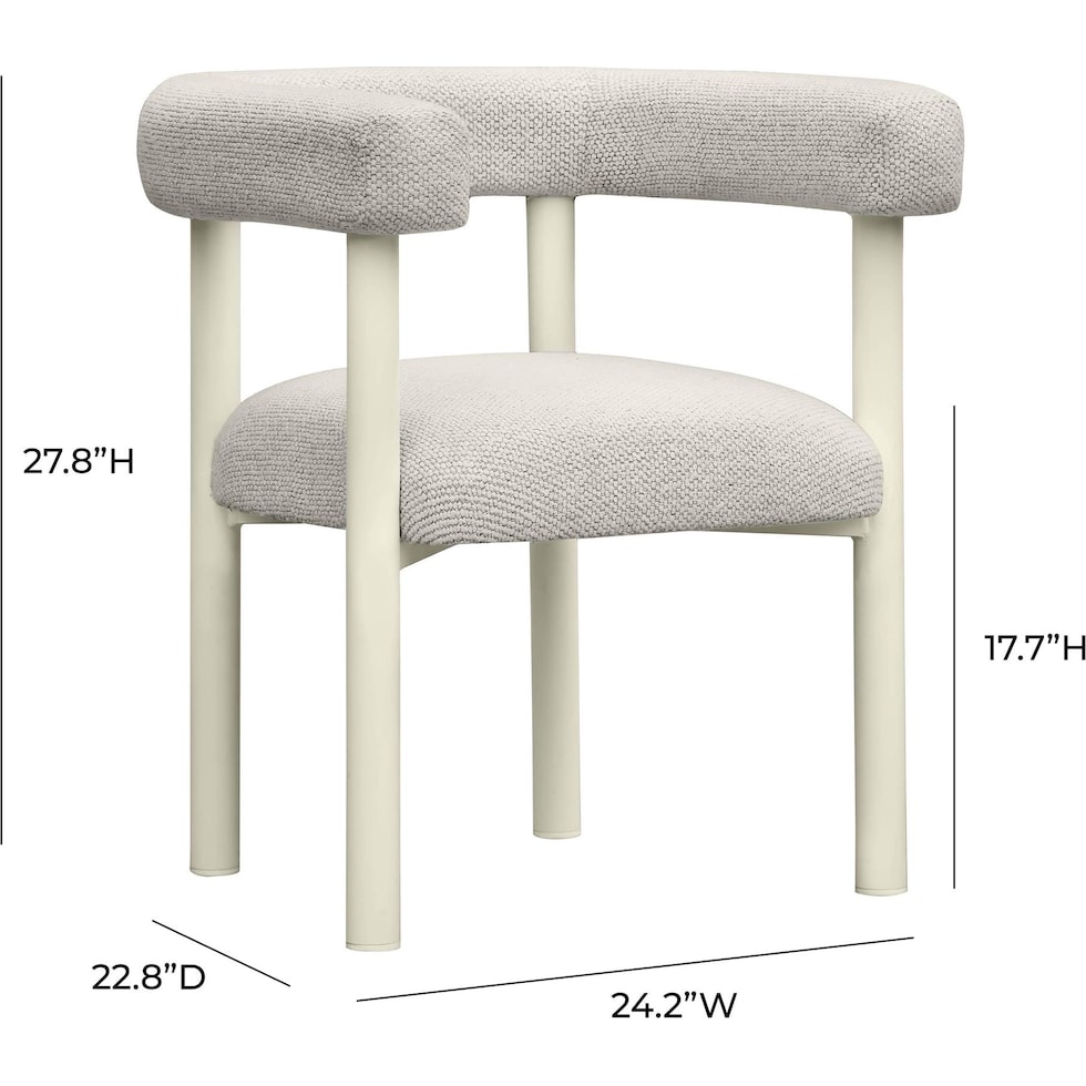 oahu cream outdoor dining chair   