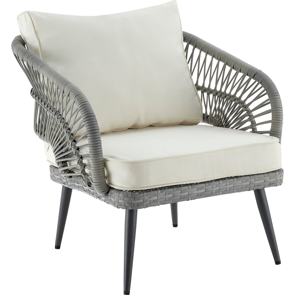 oakland gray cream outdoor loveseat set   